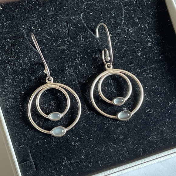 Pandora moonstone cabochon Double Hoop Earring Charms - Picture 9 of 9